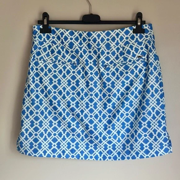 Vineyard Vines Performance Skort Skirt Women’s Blue Printed Skort Size 4 - Picture 3 of 8